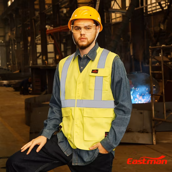 도매 작업복 Hi Vis 맞춤형 반사 폴리에스테르 안전 조끼